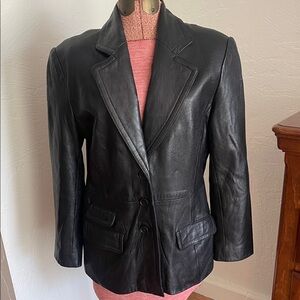 Preston & York Black Leather Blazer